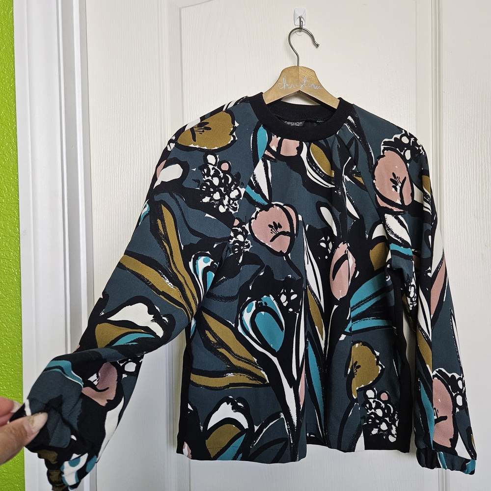 Topshop Multicolor Floral Bomber Jacket